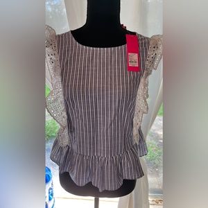 Lilly Pulitzer Ellis XS top blue thistle cotton